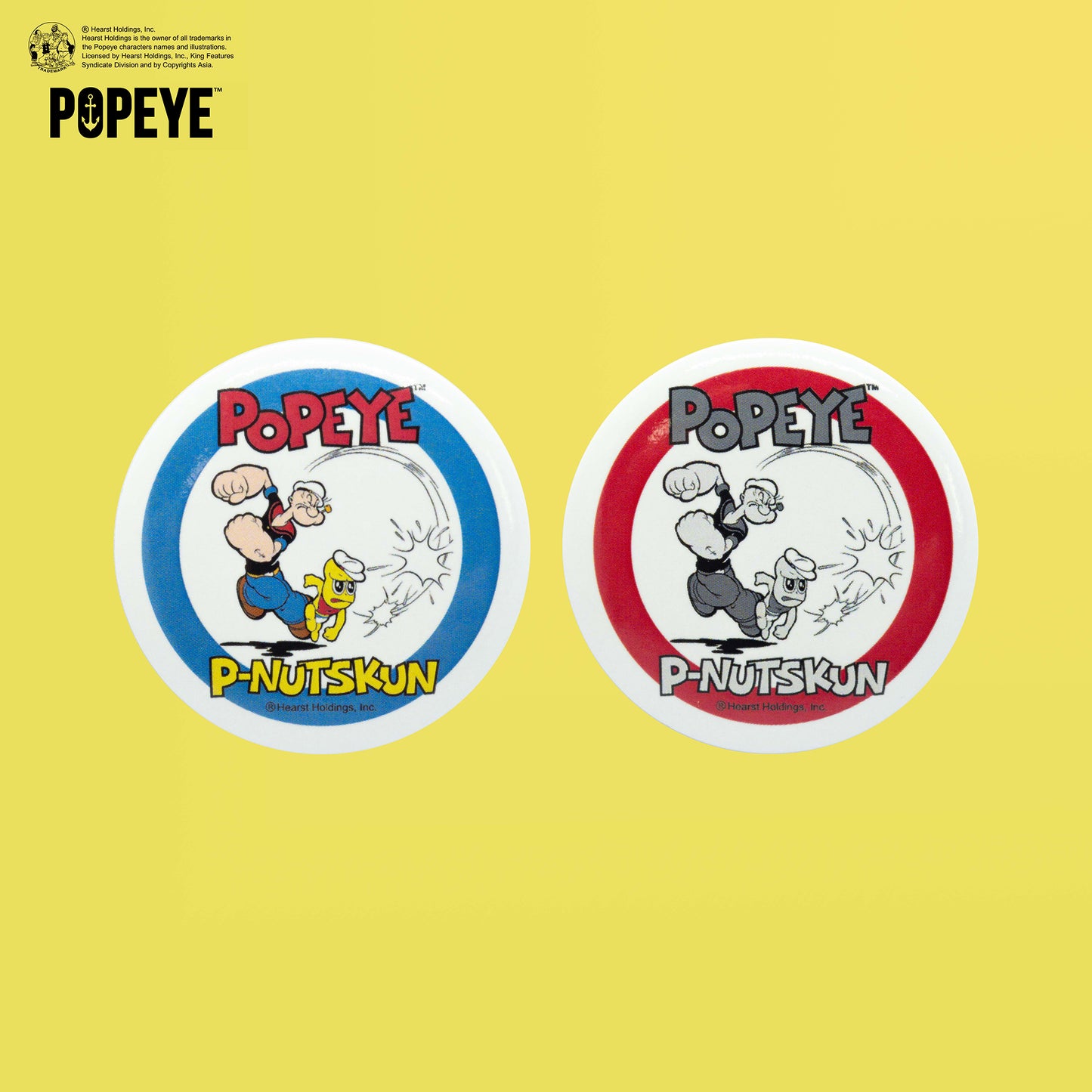 【POKOPEA　Collaboration】POPEYE™ x オシャレになりたい！ピーナッツくん Pinback Button Set　Multicolor&Monochrome