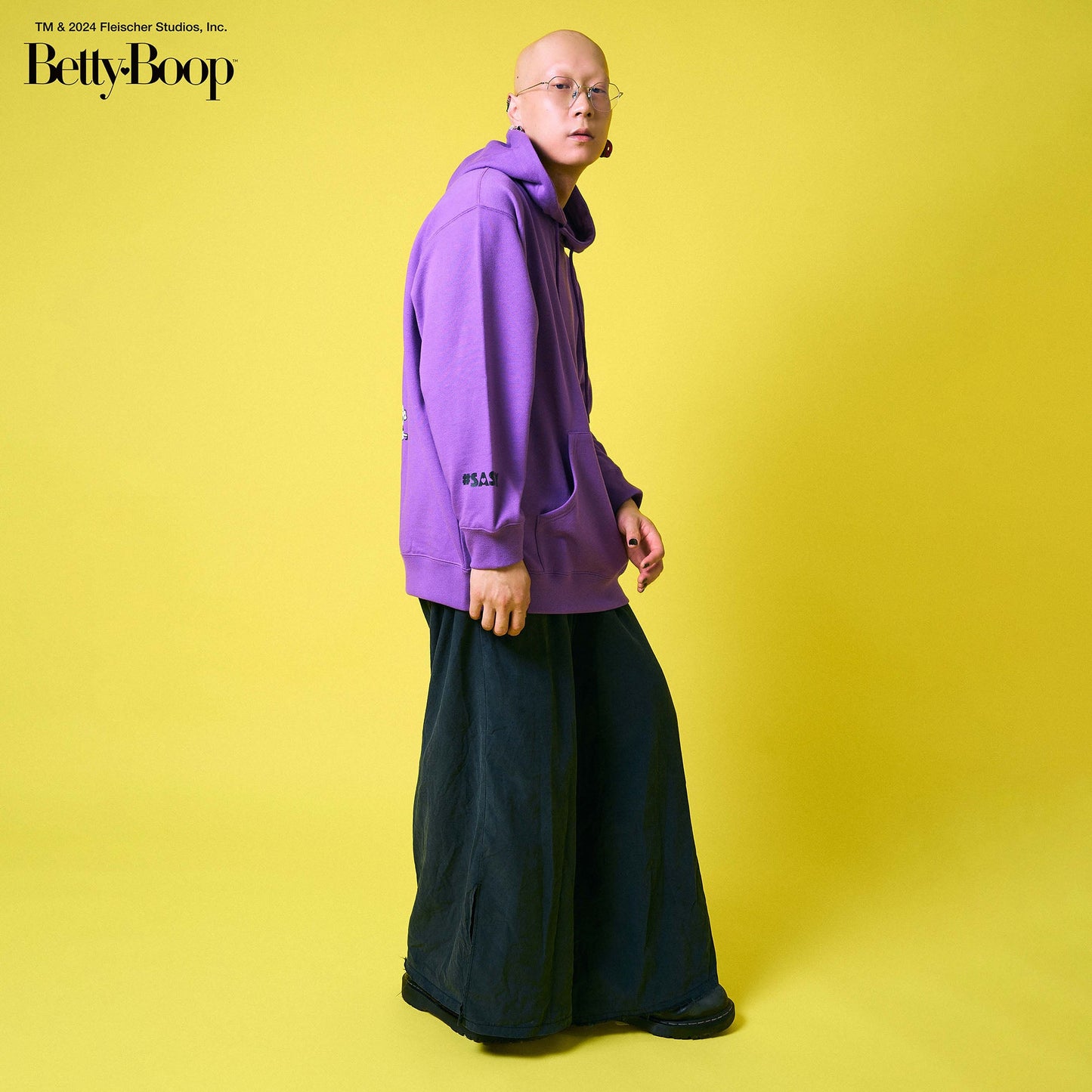 【POKOPEA　Collaboration】BETTY BOOP™ x ガチ恋ぽんぽこ So Cute♡ Design Pullover Hoodie　Purple（M）