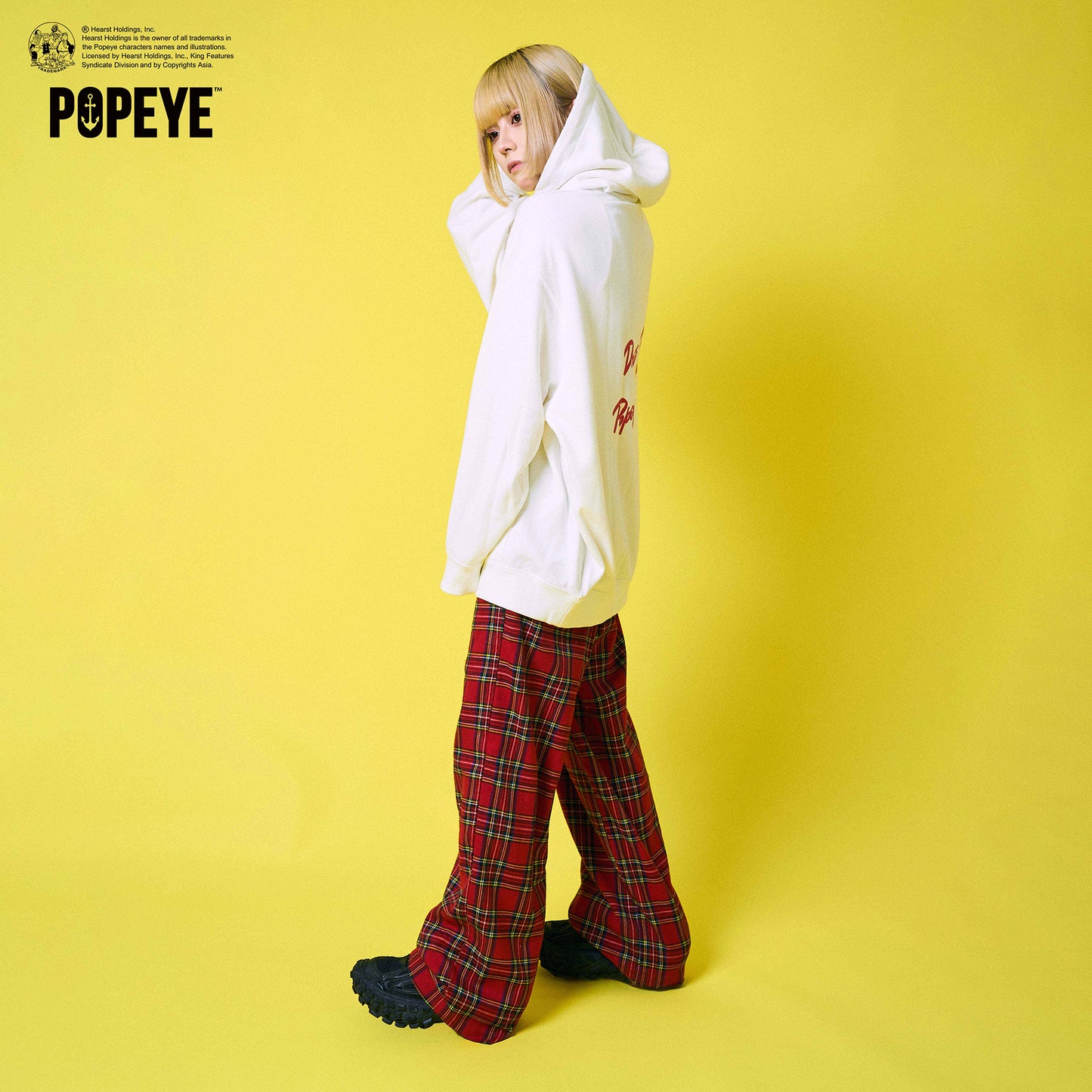 【POKOPEA　Collaboration】POPEYE™ x オシャレになりたい！ピーナッツくん　Illustration Pullover Hoodie　White（M）