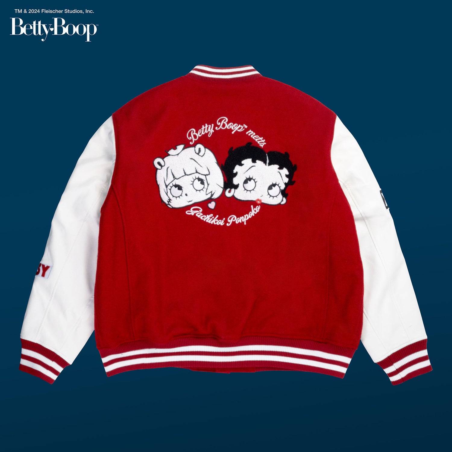 【POKOPEA　Collaboration】BETTY BOOP™ x ガチ恋ぽんぽこ Wool Melton Bomber Jacket