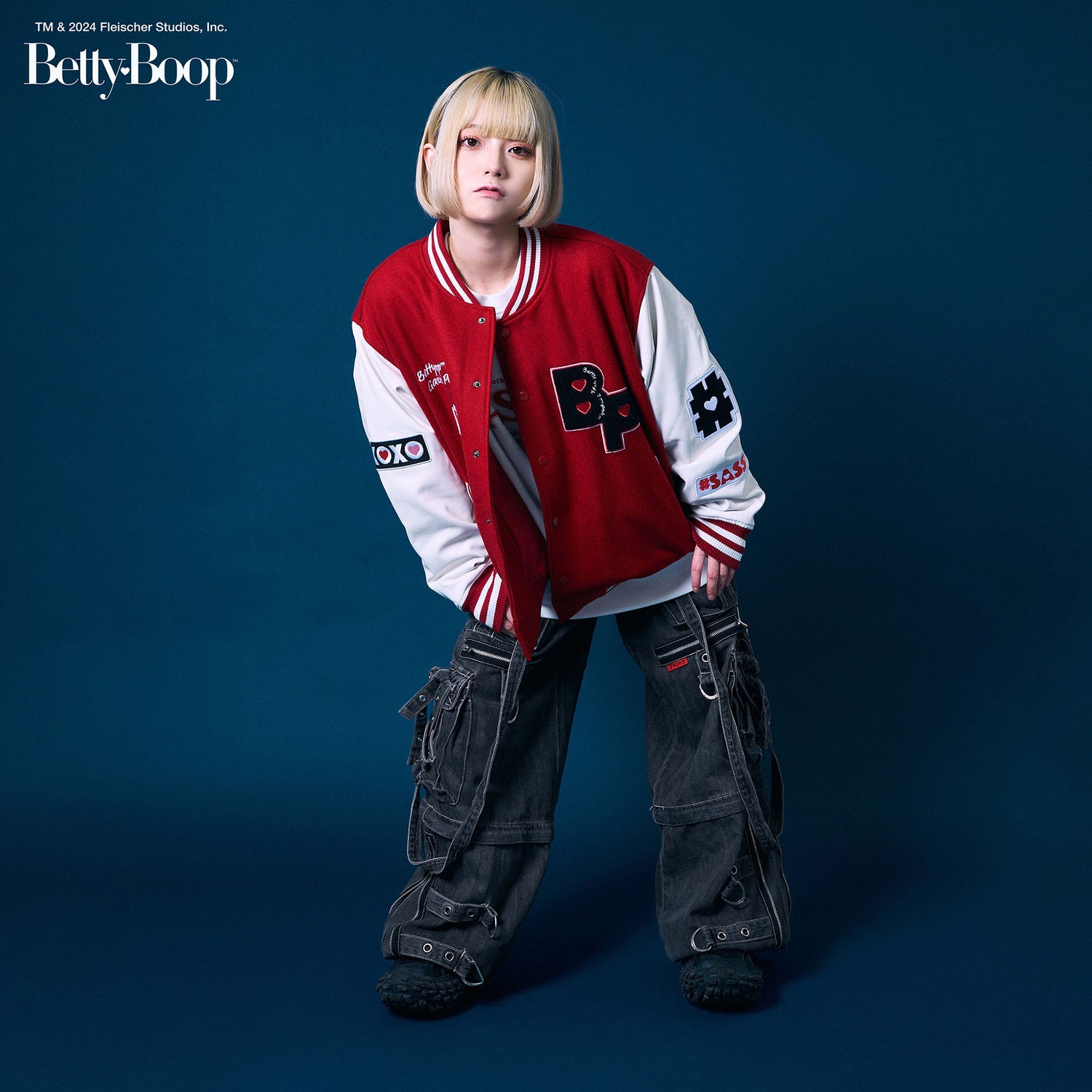 【POKOPEA　Collaboration】BETTY BOOP™ x ガチ恋ぽんぽこ Wool Melton Bomber Jacket