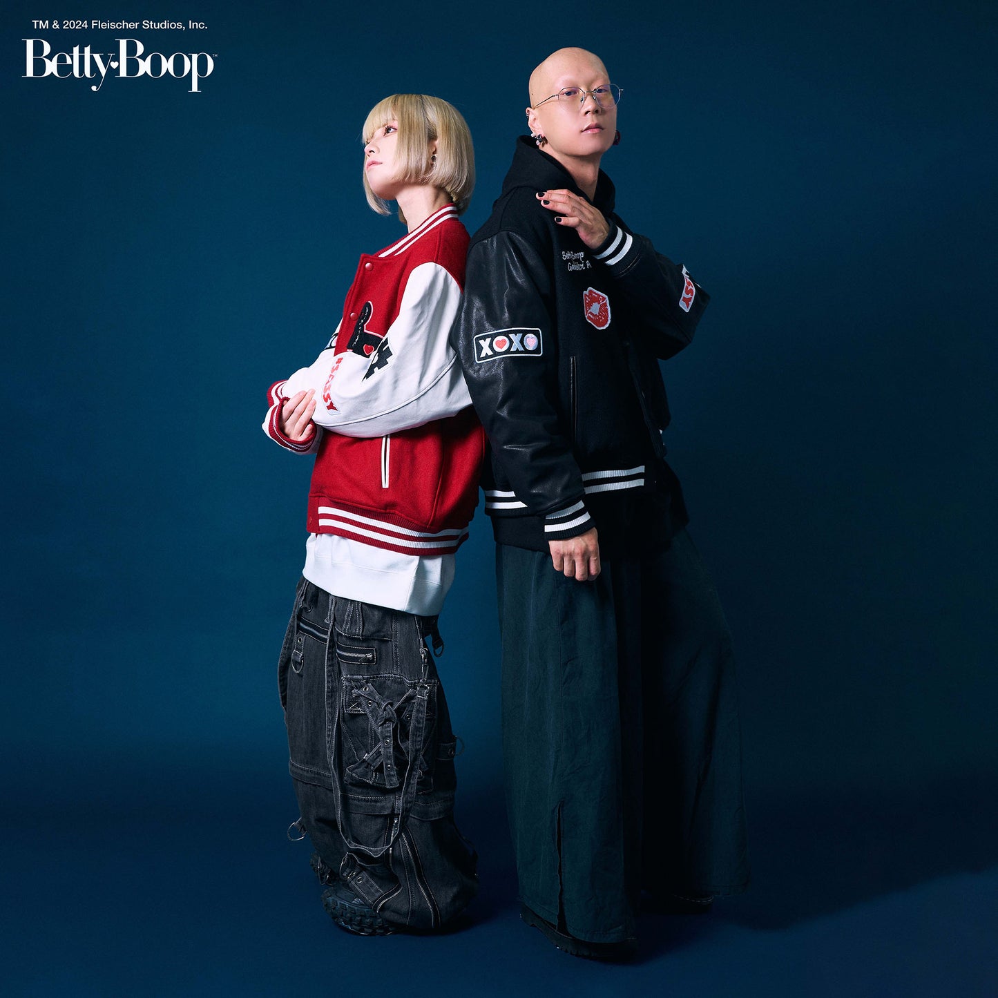 【POKOPEA　Collaboration】BETTY BOOP™ x ガチ恋ぽんぽこ Wool Melton Bomber Jacket　Black