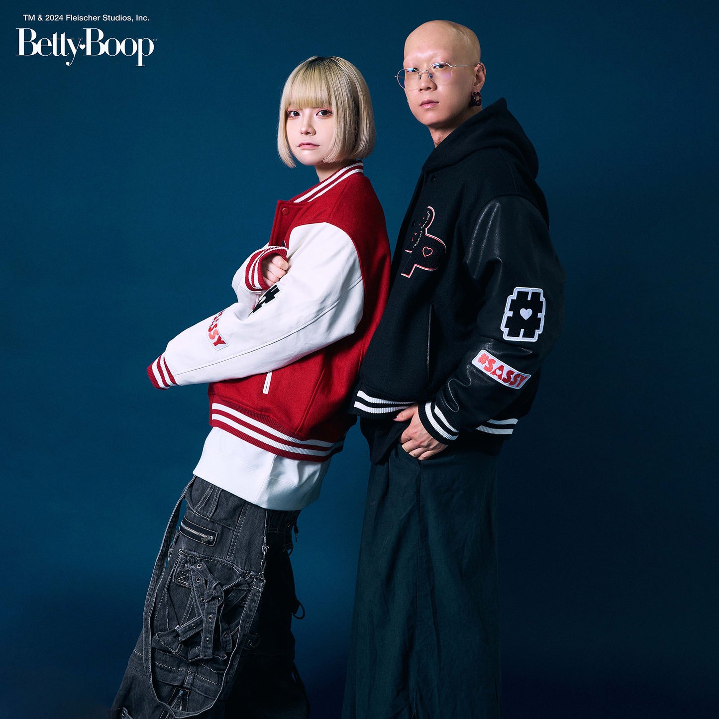 【POKOPEA　Collaboration】BETTY BOOP™ x ガチ恋ぽんぽこ Wool Melton Bomber Jacket　Red