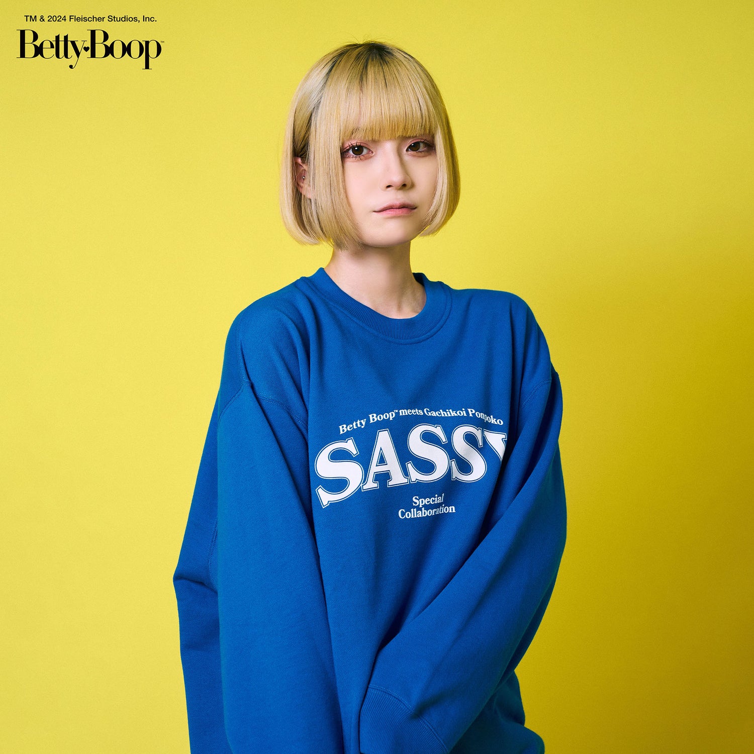 【POKOPEA　Collaboration】BETTY BOOP™ x ガチ恋ぽんぽこ Graphic Crewneck Sweatshi