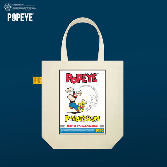 【POKOPEA　Collaboration】POPEYE™ x オシャレになりたい！ピーナッツくん　Poster Graphics Canvas Tote Bag　Natural